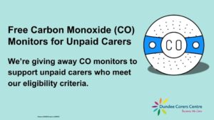 Carbon Manoxide Graphic offering free carbon manoxide alram for qualifying un[aid carers