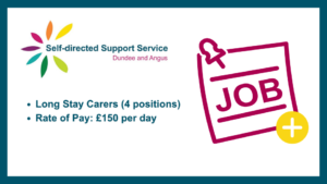 PA job Graphic for Long Stay Carers £150 per day