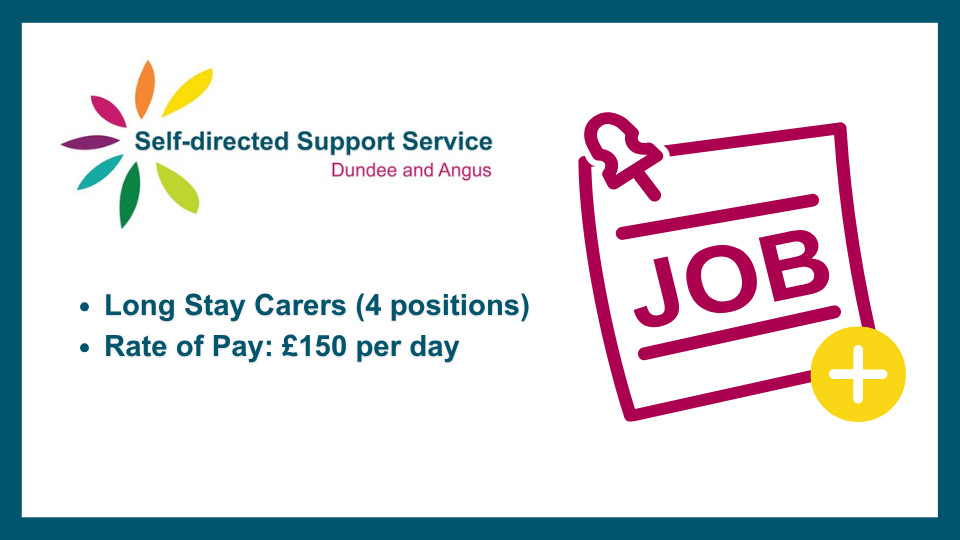 PA job Graphic for Long Stay Carers £150 per day